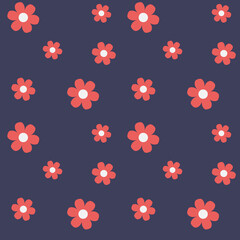 Naklejka na ściany i meble Floral Seamless vector illustration pattern background. Design for use all over textile fabric print wrapping paper and others. Vintage spring flower repeatable print design ready to print graphic