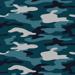 Texture military camouflage repeats seamless Vector Pattern For fabric, background, wallpaper and others. Classic clothing all over print. Abstract monochrome seamless Vector camouflage pattern.