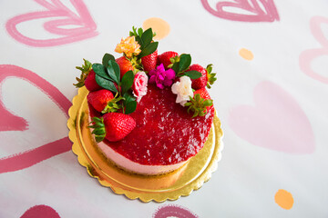 Strawberry cheesecake international Peruvian dessert