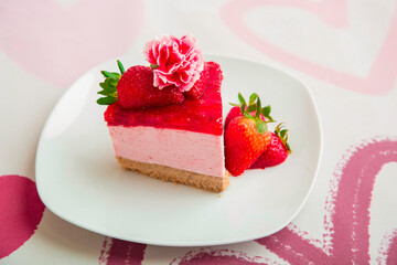 Strawberry cheesecake international Peruvian dessert