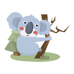 Cute Animal Vector illustration.Fun zoo. Illustration of cute Koala Bear