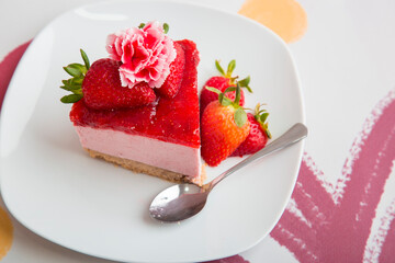Strawberry cheesecake international Peruvian dessert