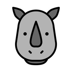 Rhinoceros Face Icon