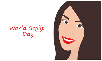 World smile day concept, woman smiling vector illustration
