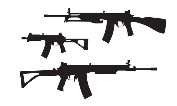 Silhouette of rifle vector isolated. Long range gun icon.