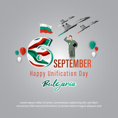 happy unifications day Bulgaria vector illustration