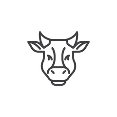 Cow head line icon