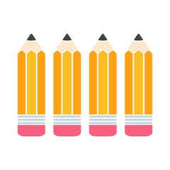 Vector Yellow Wooden Pencil With Eraser Back With a label for adding text.