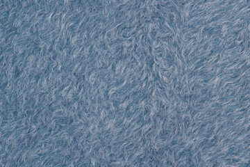 Blue fur texture close-up. Carpet pile