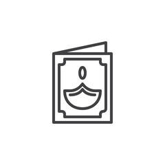 Diwali greeting card line icon