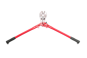 Bolt cutters isolated on the white background. Top view.