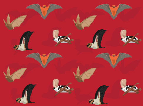 Various Bats Cartoon Seamless Wallpaper Background