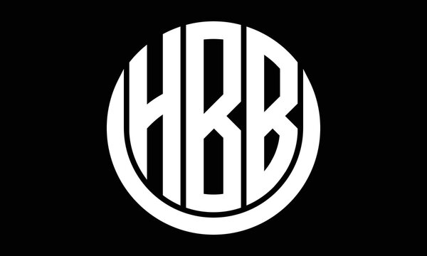 HBB shield in circle logo design vector template. letter mark, wordmark, monogram symbol on white background.