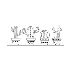 Vector cactus in potted plant. Cactus A variety of succulent plants that are popular to grow