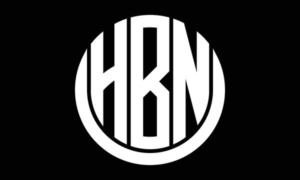 HBN shield in circle logo design vector template. letter mark, wordmark, monogram symbol on white background.