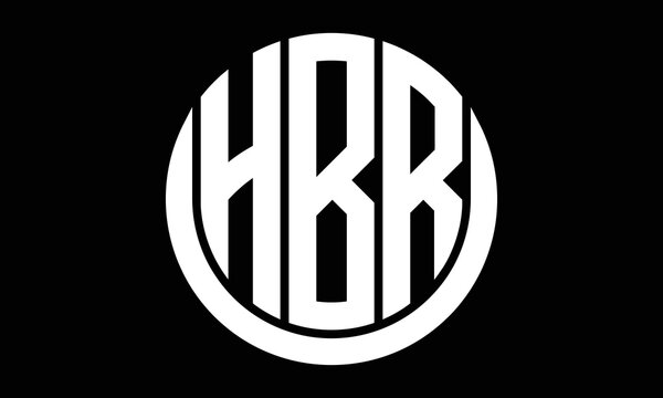 HBR shield in circle logo design vector template. letter mark, wordmark, monogram symbol on white background.
