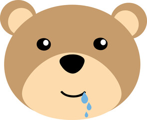 Set of cute little bear characters with gift box,  For children decor, nursery design, banner, emblem, pattern
