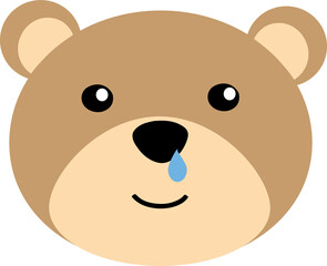 Set of cute little bear characters with gift box,  For children decor, nursery design, banner, emblem, pattern
