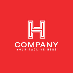 Letter H concept logo sign with modern labyrinth look