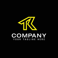 tk and tr initials company Logo Line Design Template Vector - obrazy, fototapety, plakaty