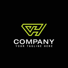 intial creative Abstract Letter VH for an inspiring logo design