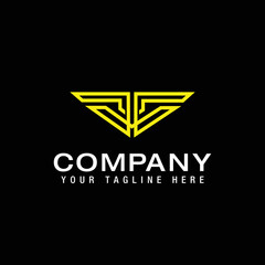 Obraz premium TV letter logo concept vector TV initial Logo Line Design Template Vector