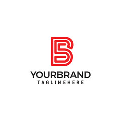 monogram letter SB Logo Line Design Template Vector