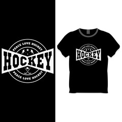 Peace love hockey t shirt design