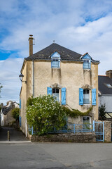 Arz island in the Morbihan gulf, France, a typical captain house in the village
