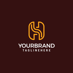 Letter H Logo Line Design Template Vector