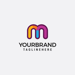 m color full logo design modern template vector
