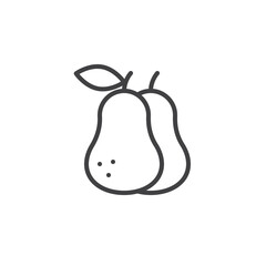 Pear fruit line icon