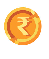 Gold Coin with Rupee Symbol