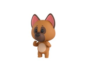 German Shepherd Dog character fighting in 3d rendering.
