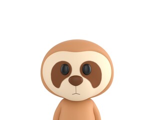 Obraz premium Little Sloth character close up portrait in 3d rendering.