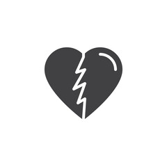 Broken heart vector icon