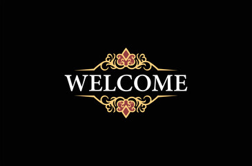 Logo vintage welcome retro style