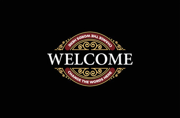 Retro logo welcome company design