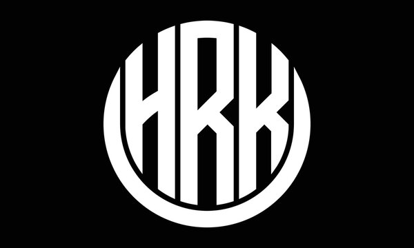 HRK shield in circle logo design vector template. letter mark, wordmark, monogram symbol on white background.
