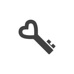 Heart key vector icon