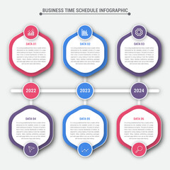 Colorful Business Time Schedule Infographic Illustration