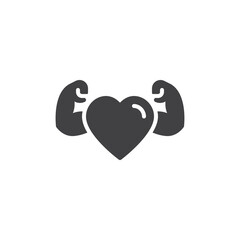 Strong heart vector icon