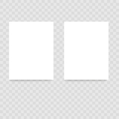 Two sheets white blank template. Vector