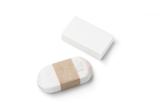 New and old white stationery eraser