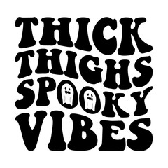 Halloween Retro wavy T-Shirt Design