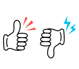 評価グッドマークとバッドマークのセット