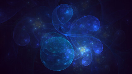 3D rendering abstract blue fractal light background