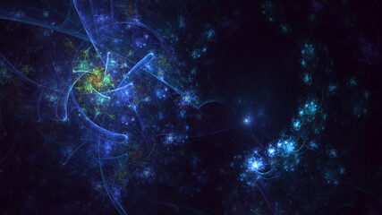 3D rendering abstract colorful fractal light background