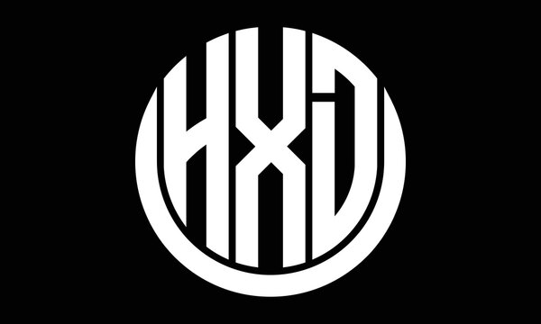 HXD shield in circle logo design vector template. letter mark, wordmark, monogram symbol on white background.
