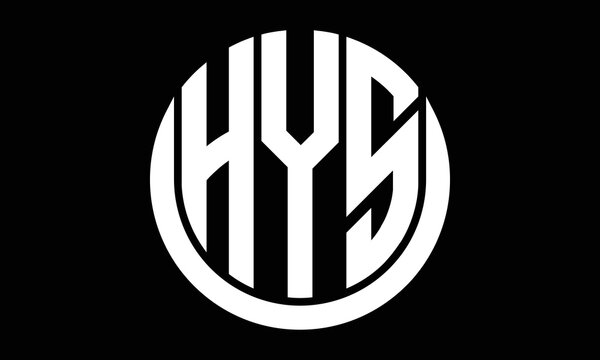 HYS shield in circle logo design vector template. letter mark, wordmark, monogram symbol on white background.